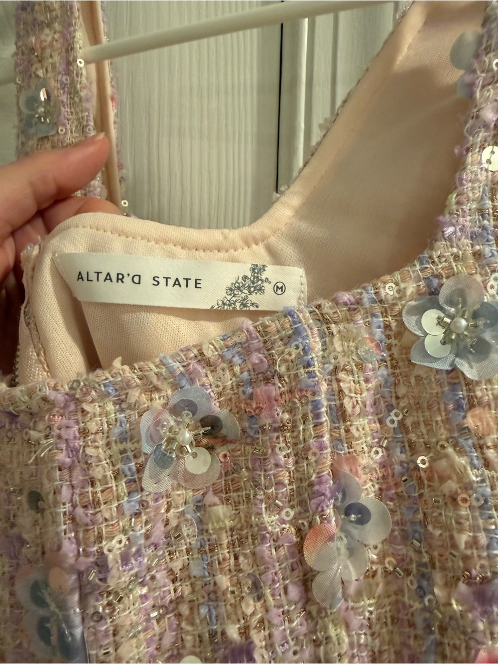 Sequin Floral Tweed corset top - Pink - Picture 4 of 5